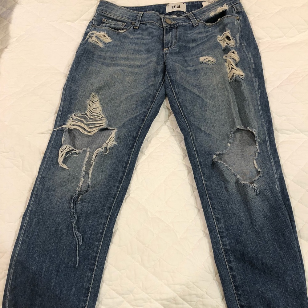 Paige denim distressed boyfriend jean